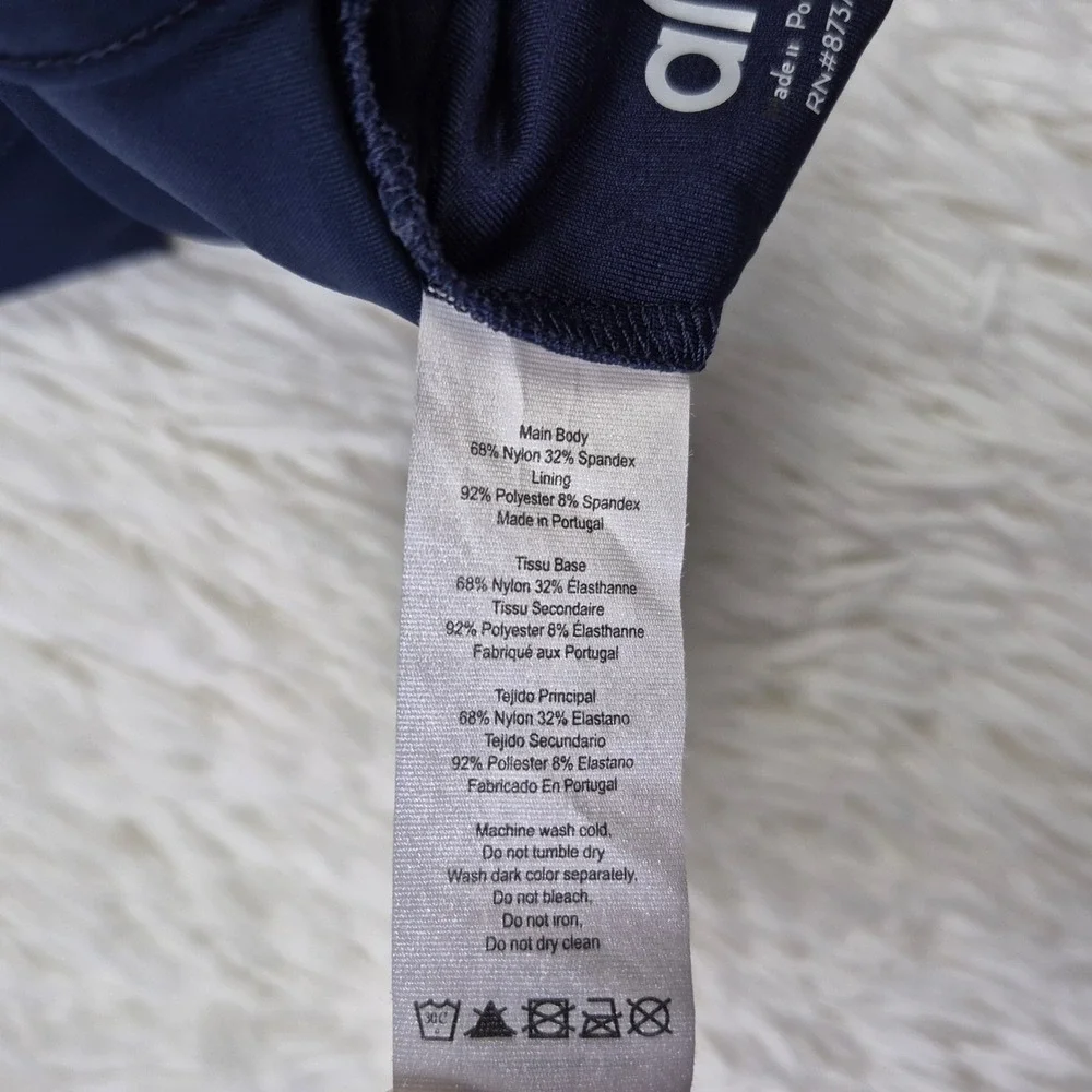 Alo Yoga Ripped Warrior Criss Cross Back‎ Sports Bra Navy Blue XS